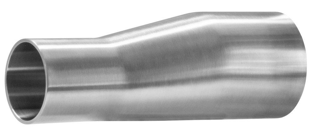 1-1/2 x 1 in. 316L Stainless Steel Butt BPE Weld End Long Eccentric Reducer 