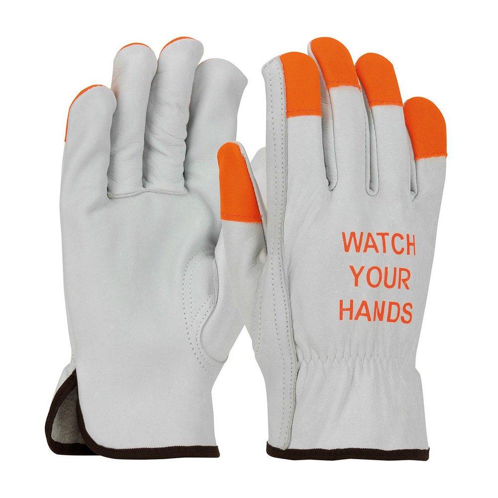 COWHIDE LEATHER GLOVE LG HIVIZ TIPS 