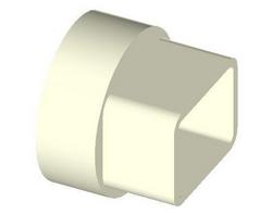 2x3x4 Downspout Adapter, DWV PVCDxH