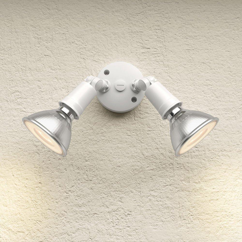 2-Light Security Flood Lights in Matte White 