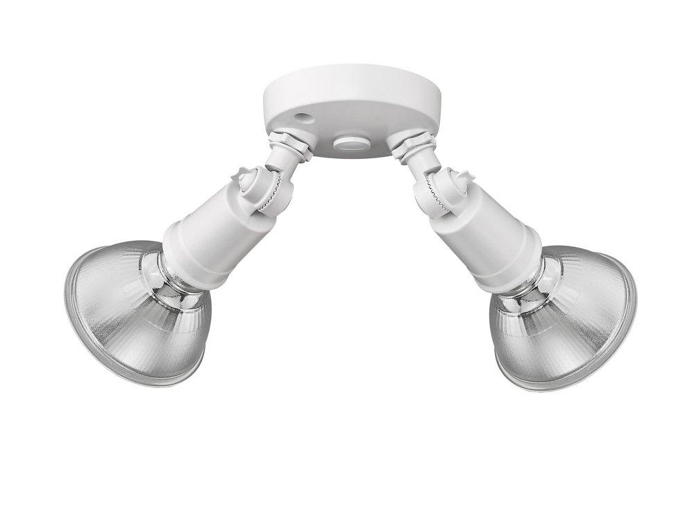 2-Light Security Flood Lights in Matte White 