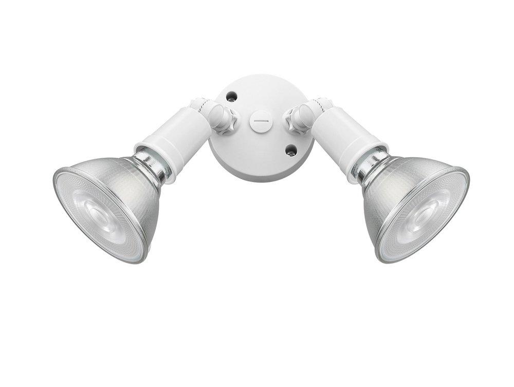2-Light Security Flood Lights in Matte White 