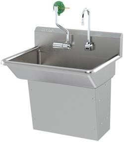 Wall-Mounted Barrier-Free Motion-Activated, Stainless-Steel Hand Wash Sink With Axion Msr Eye/Face Wash.
