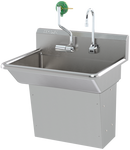 Wall-Mounted Barrier-Free Motion-Activated, Stainless-Steel Hand Wash Sink With Axion Msr Eye/Face Wash. 