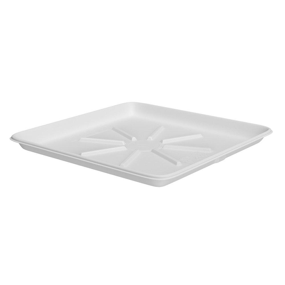 30IN X 28IN WASHING MACHINE PAN WITH SIDE MOUNT DRAIN WHITE 
