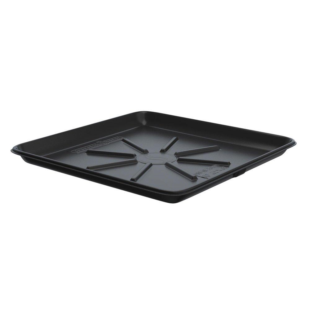 30IN X 28IN WASHING MACHINE PAN WITH SIDE MOUNT DRAIN BLACK 