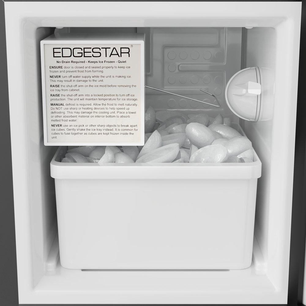 Edgestar Stainless Steel Built-in Crescent Ice Maker in Stainless Steel/Black 