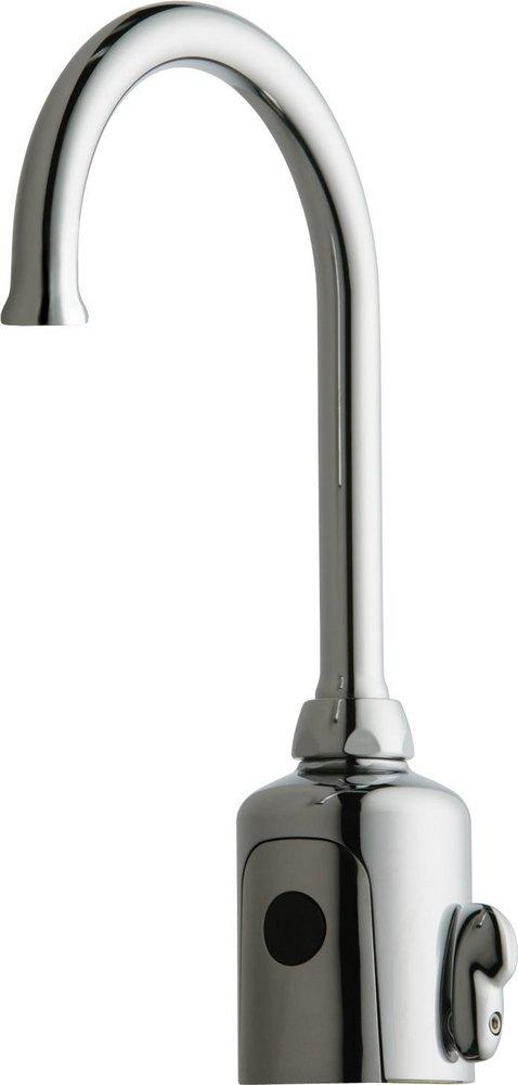 Chicago Faucets Polished Chrome No Handle Deck Mount Sensor Faucet 