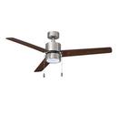 52 in. 3-Blade Indoor Ceiling Fan in Brushed Nickel/Walnut