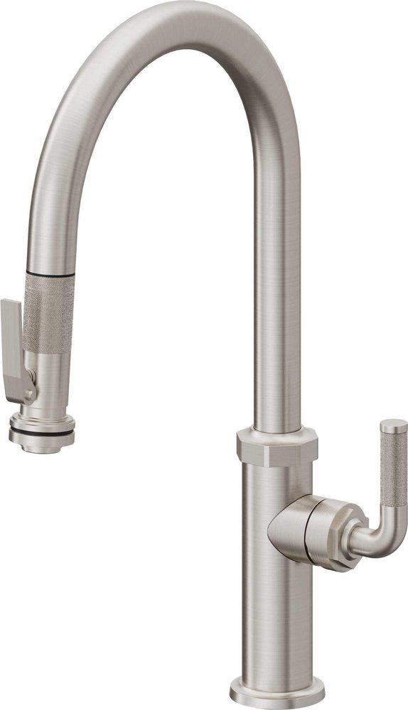 California Faucets Ultra Stainless Steel Single Handle Pull Down Kitchen Faucet 