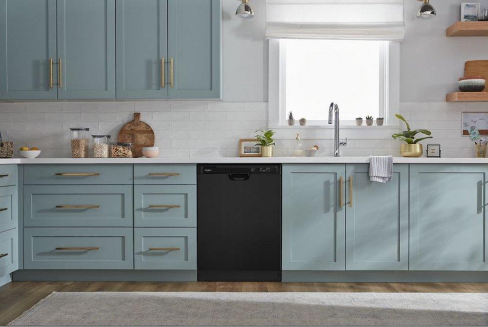 Whirlpool Black 23-87/100 x 24-1/2 in. Dishwasher 