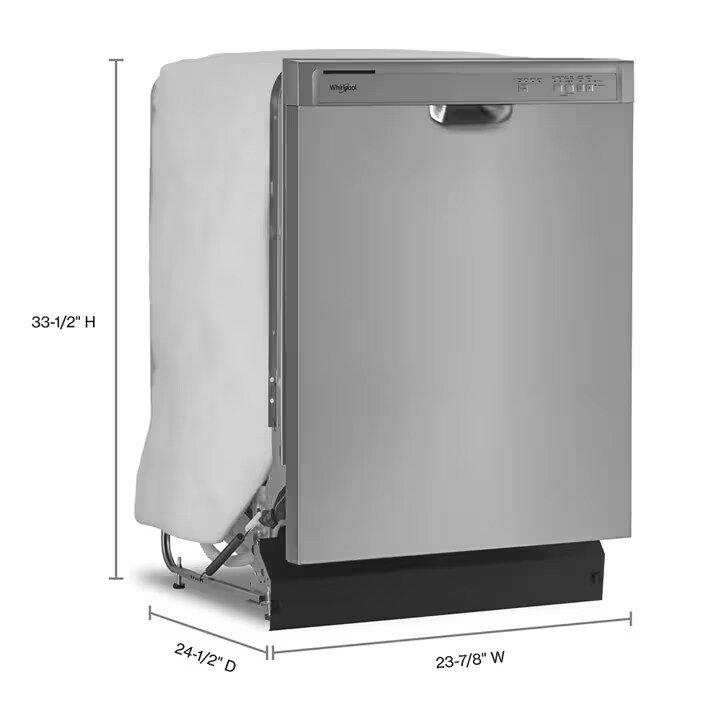 Whirlpool White 23-87/100 x 24-1/4 in. Dishwasher 