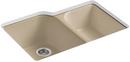 33 x 22 in. 4 Hole Cast Iron Double Bowl Undermount Kitchen Sink in Mexican Sand™