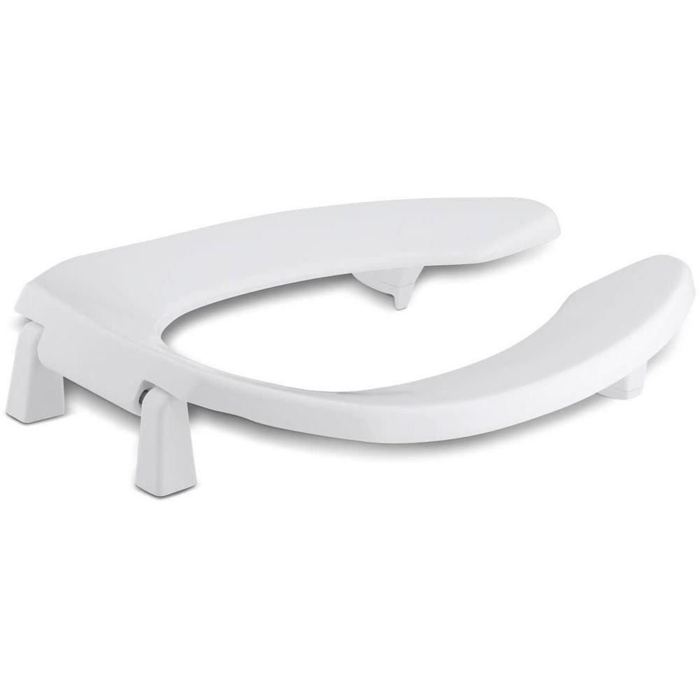 KOHLER White Plastic Elongated Open Front Less Cover Toilet Seat 