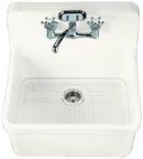 KOHLER White 24 x 22 in. 2 Hole Fireclay Single Bowl Drop-in Kitchen Sink 