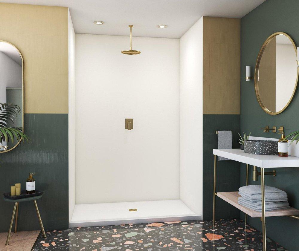 Swan Surfaces White 36 x 62 in. Shower Wall in White 