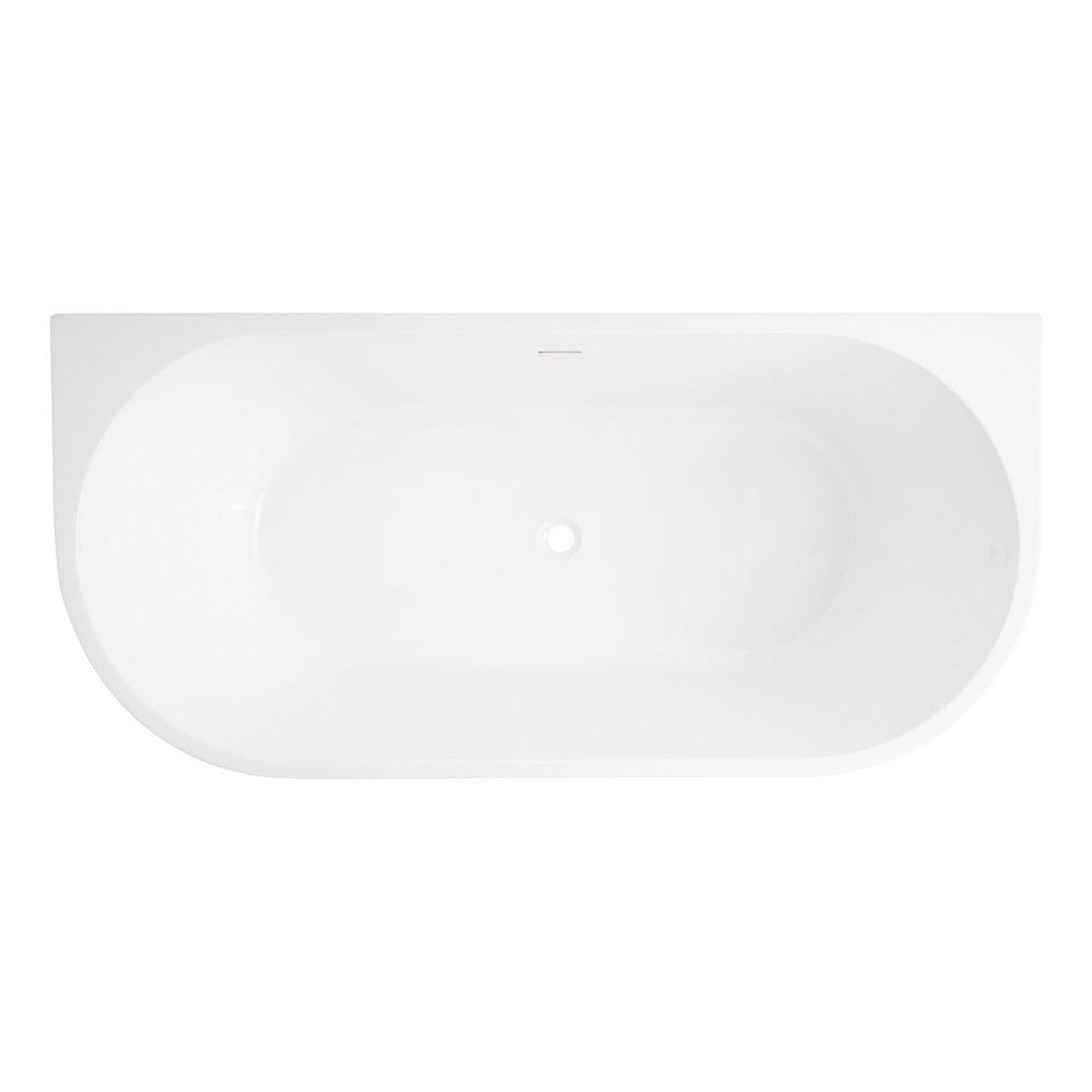 59 x 31-1/2 in. Freestanding Bathtub with Center Drain in White 