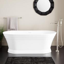59 x 31 in. Freestanding Bathtub with Center Drain in White