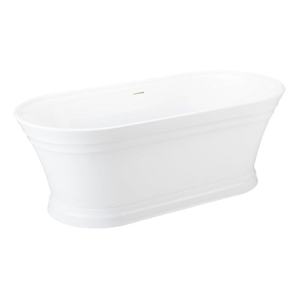 59 x 31 in. Freestanding Bathtub with Center Drain in White 