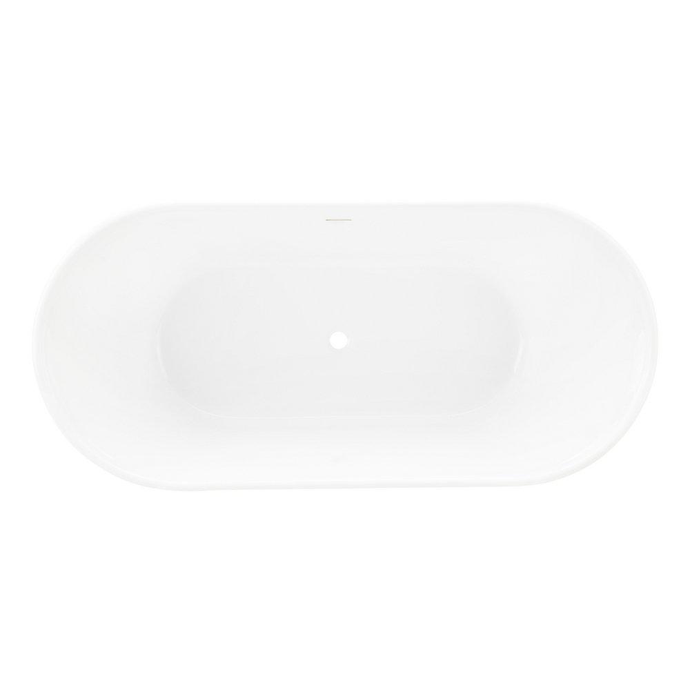67 x 31-1/2 in. Freestanding Bathtub with Center Drain in White 