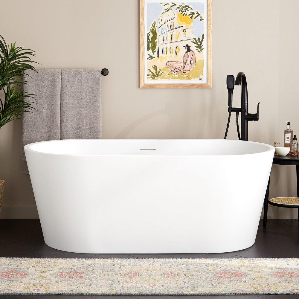 63 EDEN ACRYLIC FREESTANDING TUB WITH FOAM - MATTE WHITE 