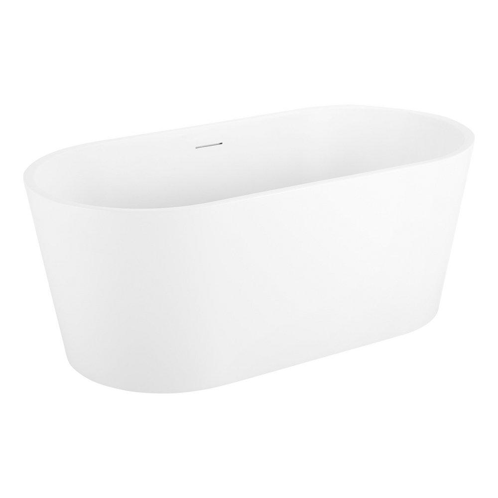 63 x 31-1/2 in. Freestanding Bathtub with Center Drain in Matte White 