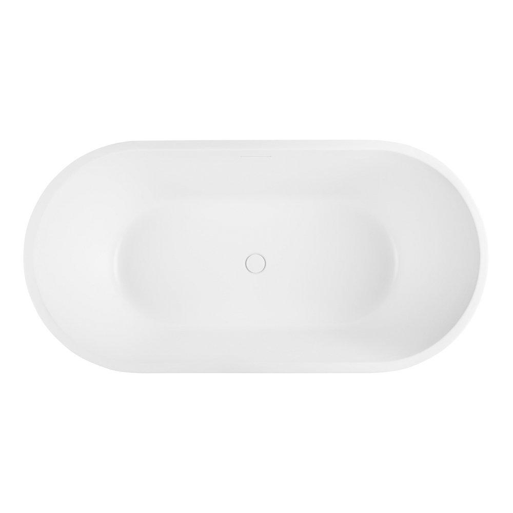 67 x 32 in. Freestanding Bathtub with Center Drain in Matte White 