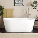 59 x 32 in. Freestanding Bathtub with Center Drain in Matte White