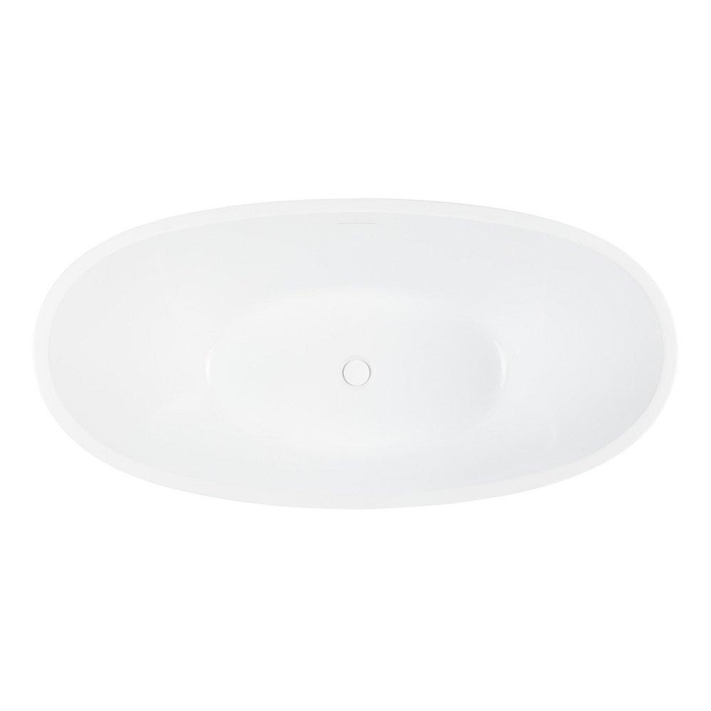 66 x 30-3/4 in. Freestanding Bathtub with Center Drain in White 