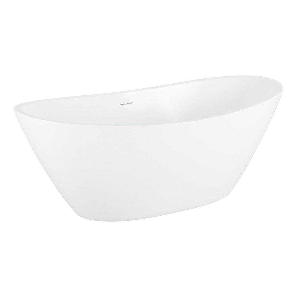 66 x 30-3/4 in. Freestanding Bathtub with Center Drain in White 