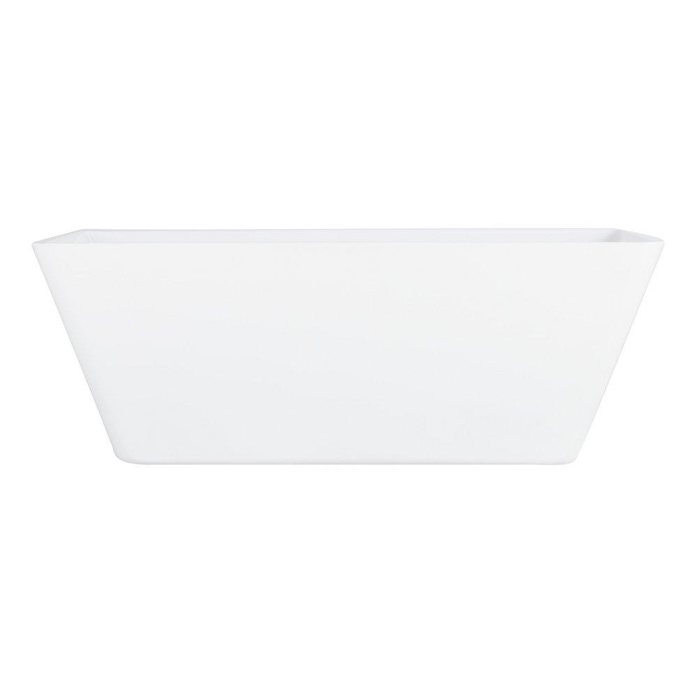 59 x 27-1/2 in. Freestanding Bathtub with Center Drain in White and Foam Insulated Trim 