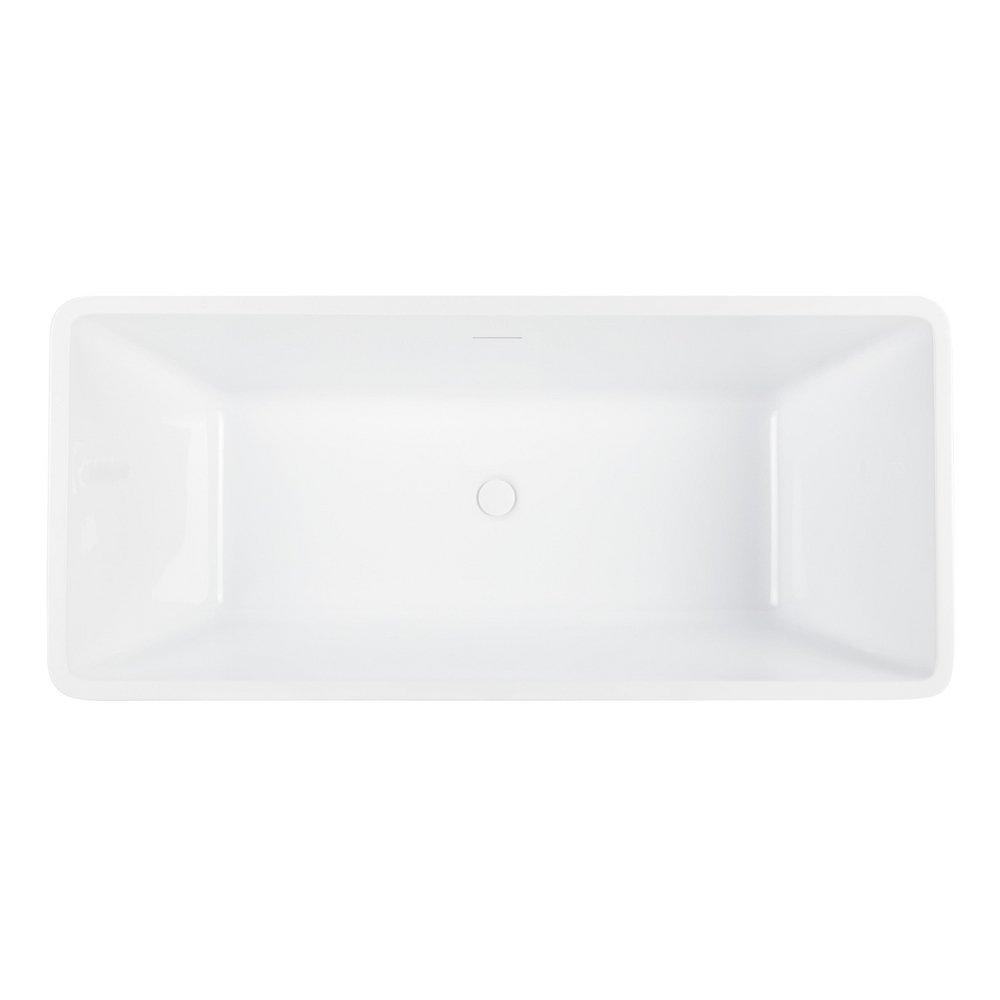 71 x 31-1/2 in. Freestanding Bathtub with Center Drain in White and Foam Insulated Trim 