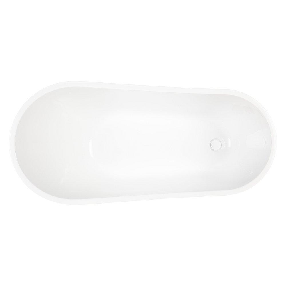 66 x 32 in. Freestanding Bathtub with Center Drain in White 