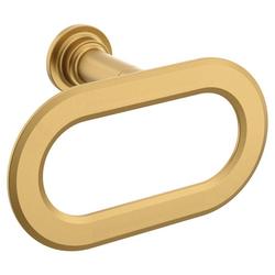 Rectangular Closed Towel Ring in Brushed Gold