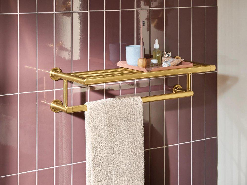 Moen Brushed Gold 24 in. Towel Shelf 