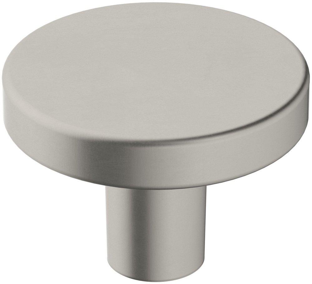 MISENO CONTEMPORARY ROUND 1-3/8 INCH 35MM DIAMETER SATIN NICKEL CABINET KNOB SN 