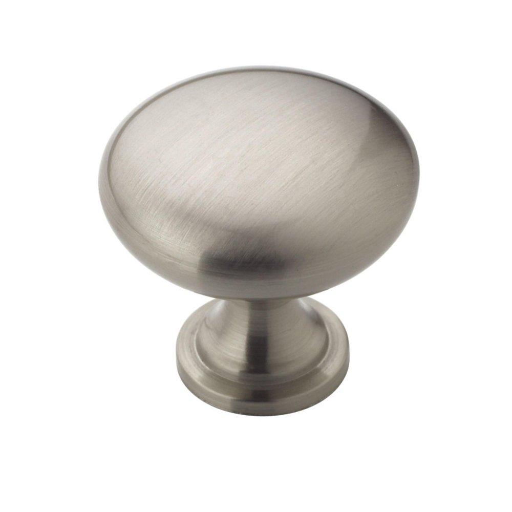 MISENO TRADITIONAL MUSHROOM 1-1/4 INCH 32MM DIAMETER SATIN NICKEL CABINET KNOB SN 