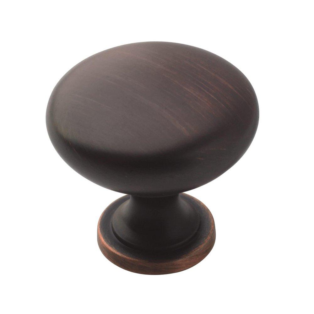 MISENO TRADITIONAL MUSHROOM 1-1/4 INCH 32MM DIAMETER OIL RUBBED BRONZE CABINET KNOB ORBR 