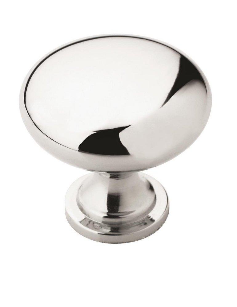 MISENO TRADITIONAL MUSHROOM 1-1/4 INCH 32MM DIAMETER POLISHED CHROME CABINET KNOB CP 