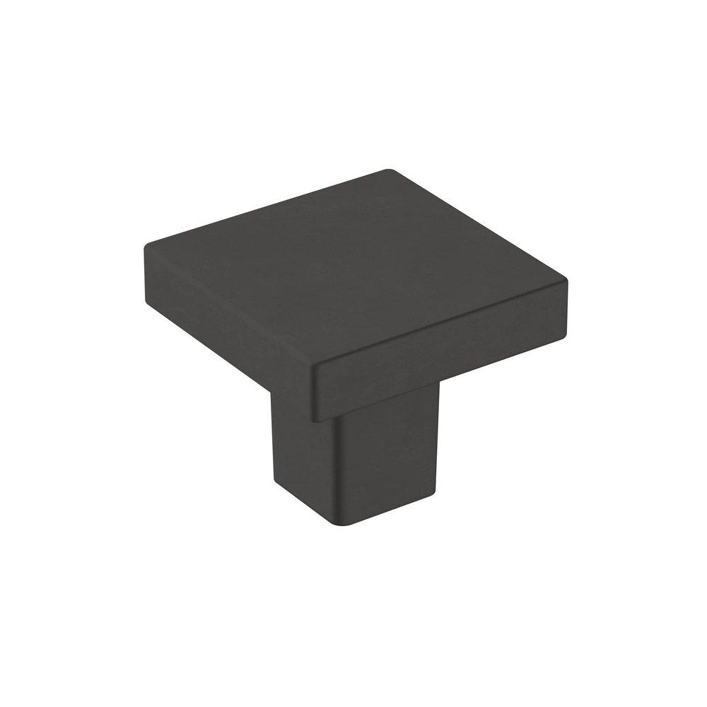 1-3/16 in. Square Cabinet Knob in Matte Black 
