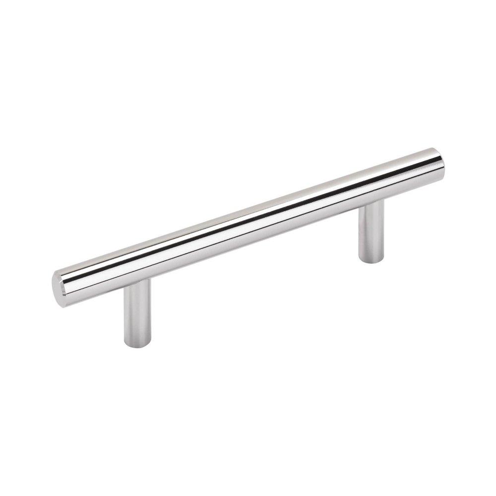 MISENO BAR PULLS 3-3/4 INCH 96MM CENTER-TO-CENTER POLISHED CHROME CABINET PULL CP 