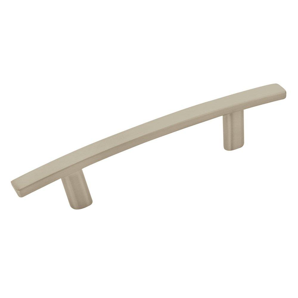 MISENO CONTEMPORARY SOFT ARCH 3 INCH 76MM CENTER-TO-CENTER SATIN NICKEL CABINET PULL SN 