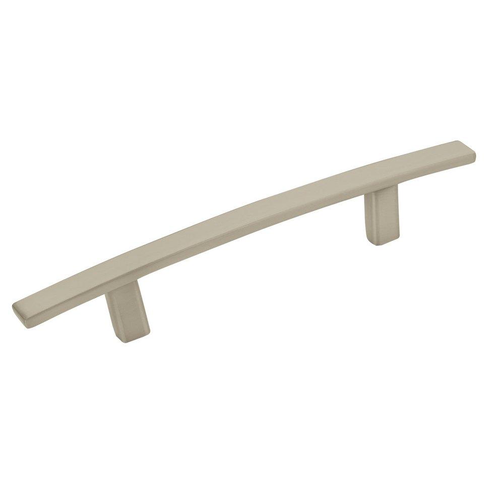MISENO CONTEMPORARY SOFT ARCH 3-3/4 INCH 96MM CENTER-TO-CENTER SATIN NICKEL CABINET PULL SN 
