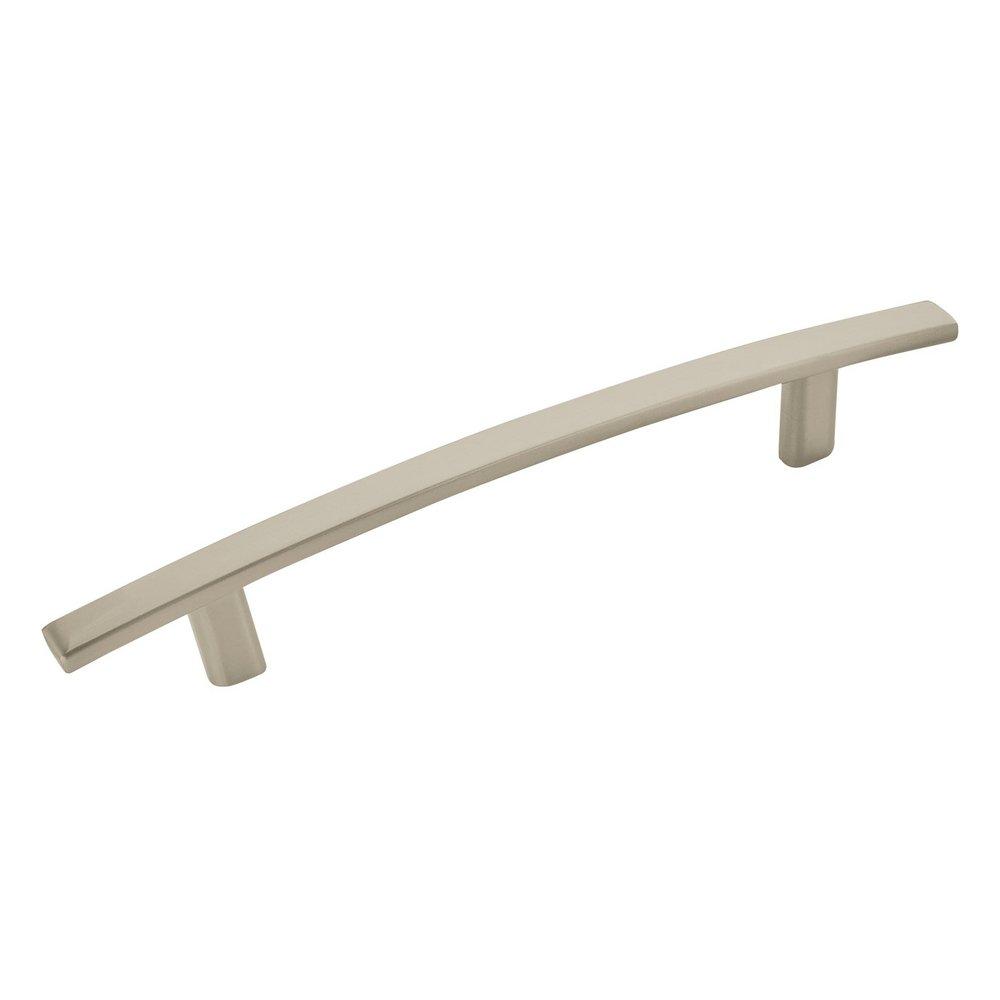 MISENO CONTEMPORARY SOFT ARCH 5-1/16 INCH 128MM CENTER-TO-CENTER SATIN NICKEL CABINET PULL SN 