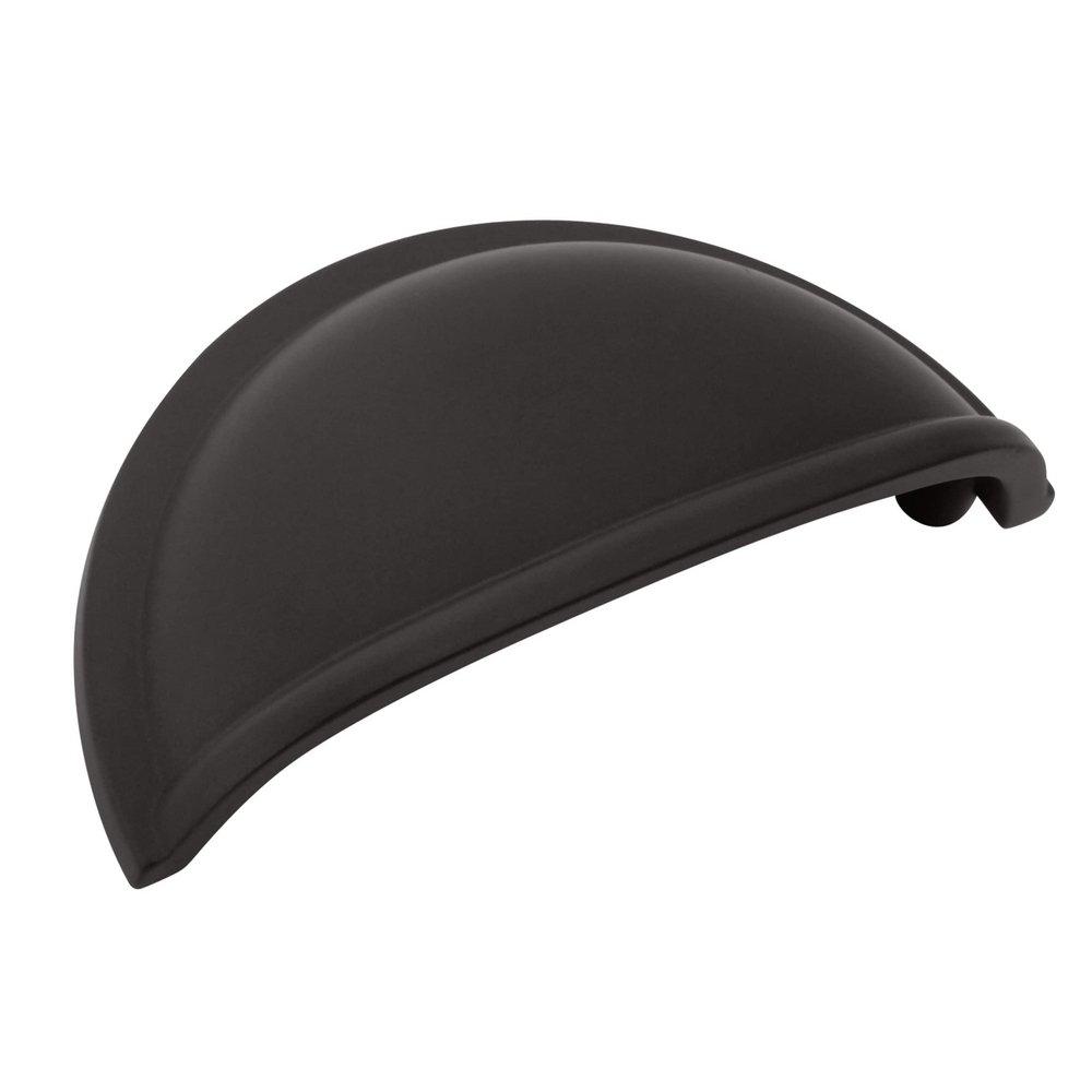 MISENO TRAD 3 INCH 76MM CENTER-TO-CENTER MATTE BLACK CABINET CUP PULL MABL 