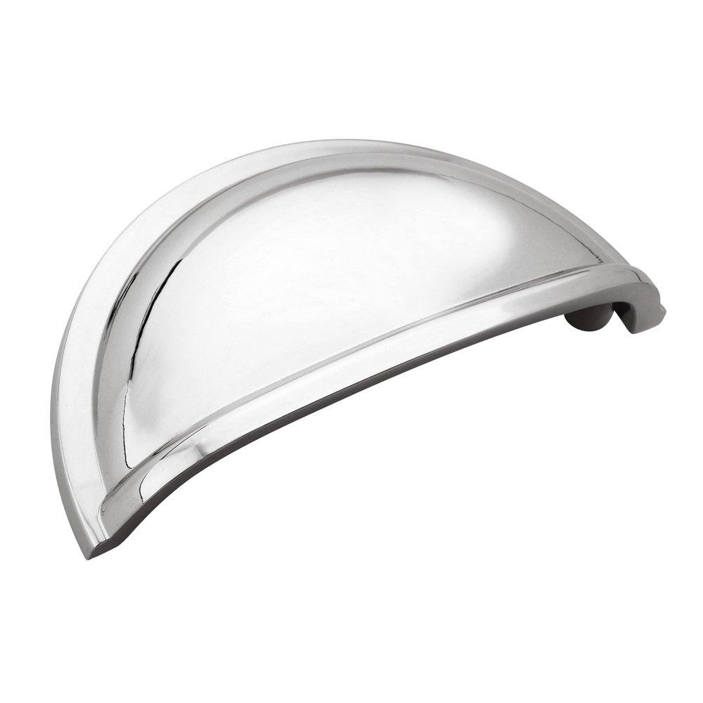 MISENO TRAD 3 INCH 76MM CENTER-TO-CENTER POLISHED CHROME CABINET CUP PULL CP 
