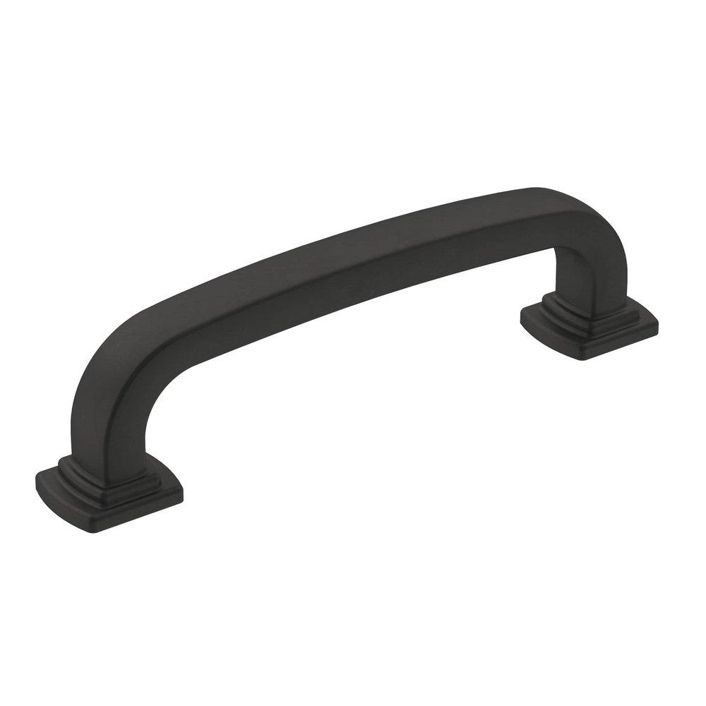 MISENO TRANSITIONAL STEP ARCH 3-3/4 INCH 96MM CENTER-TO-CENTER MATTE BLACK CABINET PULL MABL 