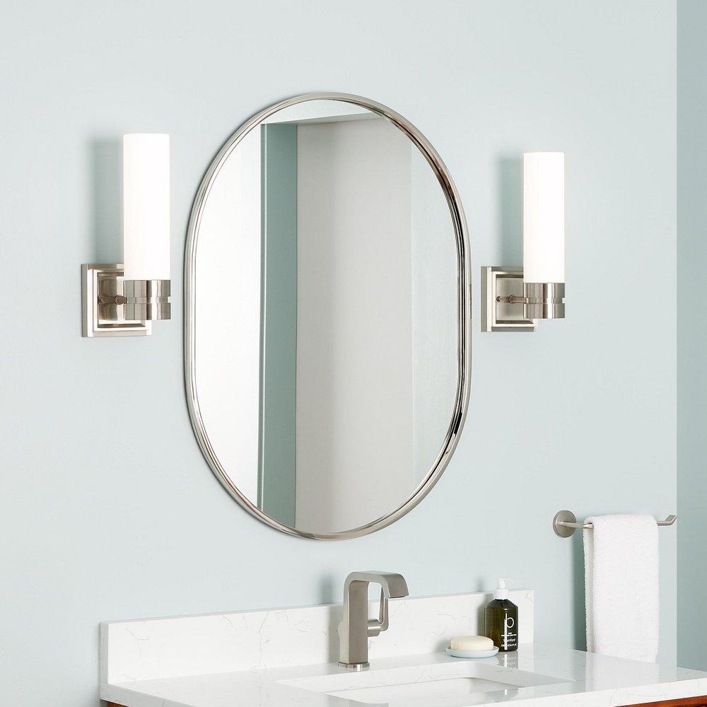 COLBORNE OVAL DECORATIVE VANITY MIRROR - POLISHED NICKEL 