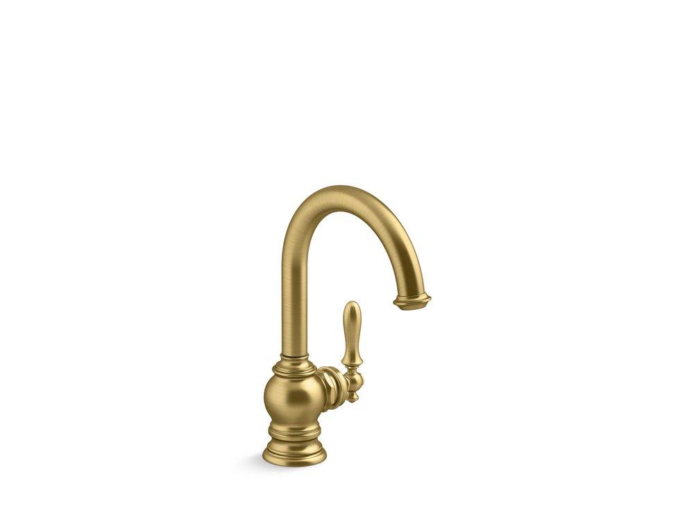 KOHLER Vibrant&reg; Brushed Moderne Brass Single Handle Lever Water Filter Faucet 
