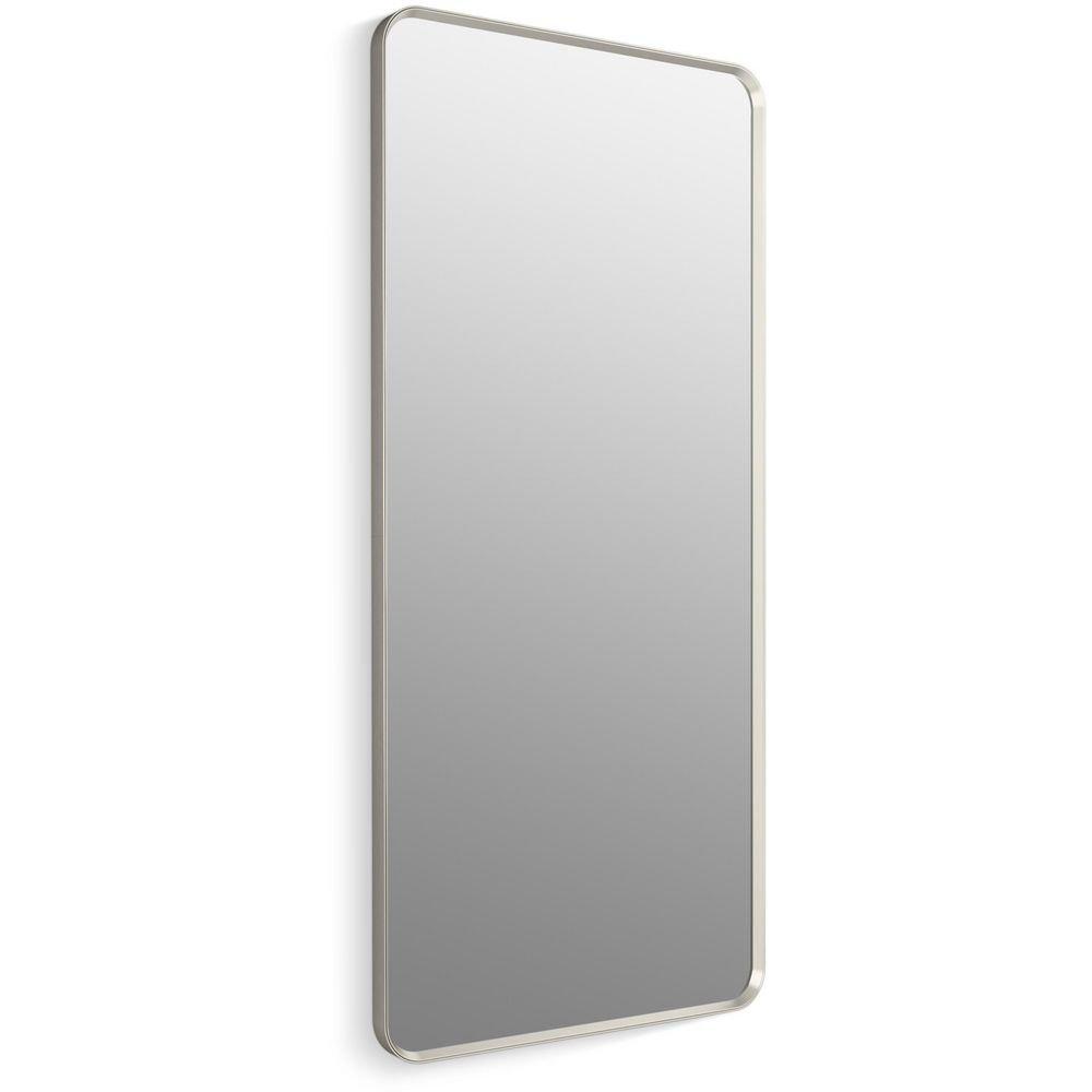 60 x 28 in. Rectangular Mirror in Brushed Nickel 